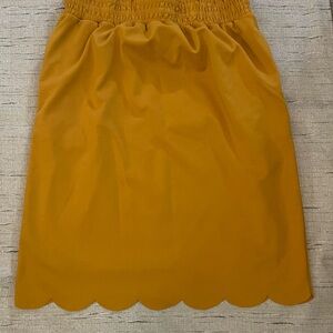 Scallop Hem Mini Skirt in Mustard